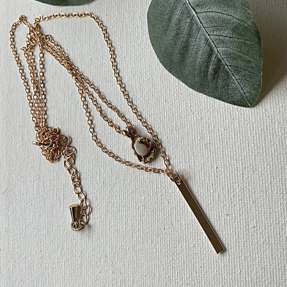 SALE..Double Chain OpalNecklace. Only One - Picture 3 of 9